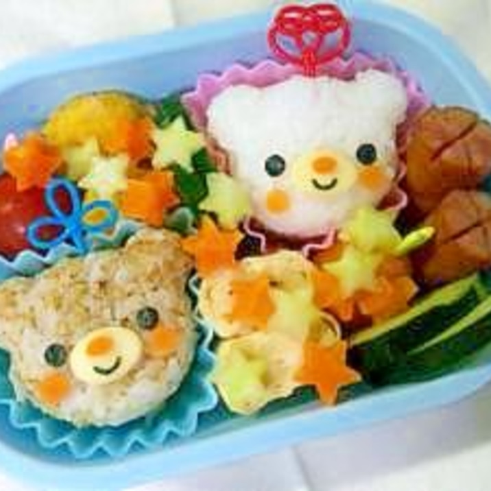 簡単キャラ弁☆くまちゃんの七夕弁当♪